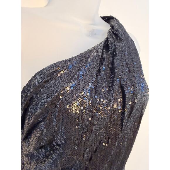 AllSaints Cassis One-Shoulder Sequin Cocktail Dress Black Size 4 NWT - Picture 8 of 12